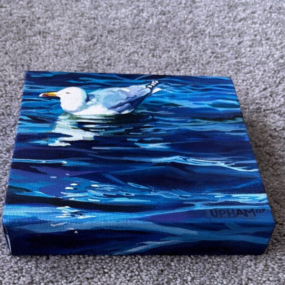 Seagull Oil Painting Artist Signed Original Wall Art - Picture 2 of 3